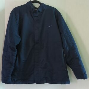 Nike Dark Blue Lined Full Zip Coat w Zip Pockets And Elastic Cuffs Size XL